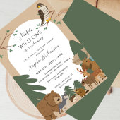 Invitation Élégant Baby shower forestier moderne Animaux fore