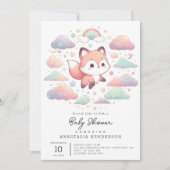 Invitation Élégant Baby shower Fox (Devant)