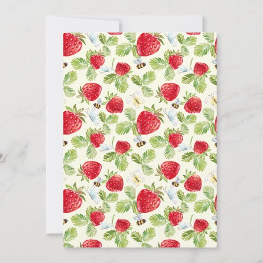Invitation Élégant Baby shower fraise (Dos)
