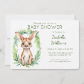 Invitation Elégant Baby shower Kangaroo Aquarelle Cute (Devant)