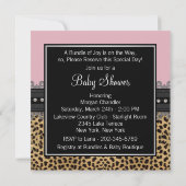 Invitation Élégant Baby shower léopard rose (Dos)