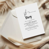 Invitation Élégant Baby shower minimaliste blanc