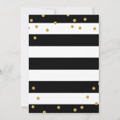 Invitation Elégant Baby shower moderne Black White Stripes (Dos)