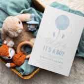 Invitation Élégant Baby shower moderne Blue Boy