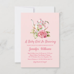 Invitation élégant baby shower moderne de thé en arc rose
