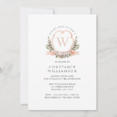 Invitation Élégant Baby shower Monogram Crest (Devant)