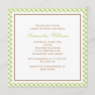 Invitation Élégant Baby shower Motif vert