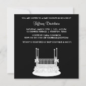 Invitation Elégant Baby shower noir blanc (Dos)