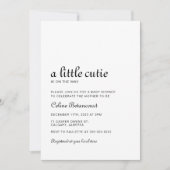 Invitation Elégant Baby shower noir et blanc (Devant)