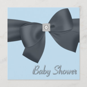 Invitation Elégant Baby shower noir et bleu