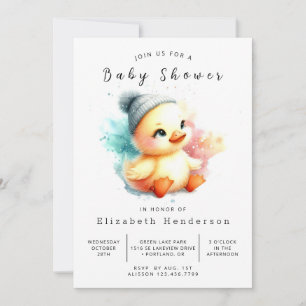 Invitation Élégant Baby shower numérique de canard