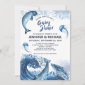 Invitation Elégant Baby shower Ocean Watercolor (Devant)