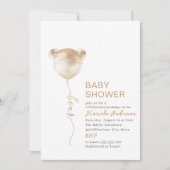Invitation Élégant Baby shower Ours Moderne (Devant)
