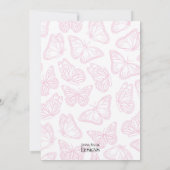 Invitation Élégant Baby shower papillon rose et blanc (Dos)