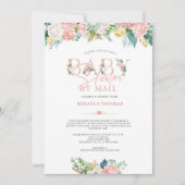 Invitation Elégant Baby shower par Mail Rose or rose floral (Devant)