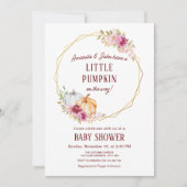Invitation Elégant Baby shower Petit Citrouille (Devant)