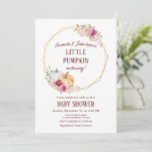 Invitation Elégant Baby shower Petit Citrouille (Debout devant)