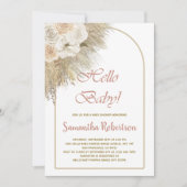Invitation Elégant Baby shower Rose de Pampas Grass Bohème (Devant)