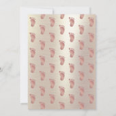 Invitation Élégant Baby shower rose et or fille (Dos)