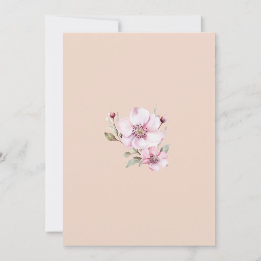 Invitation Élégant Baby shower Rose rose pâle (Dos)