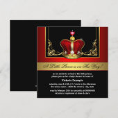 Invitation Élégant Baby shower rouge et or (Devant / Derrière)