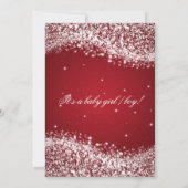 Invitation Élégant Baby shower rouge ondulant (Dos)