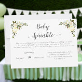 Invitation Élégant Baby shower Saupoudrer Roses blanches Flor