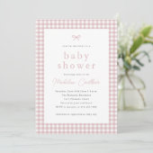 Invitation Élégant Baby shower simple Dusty Rose Girls (Debout devant)