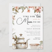 Invitation Elégant Baby shower Tea Party (Devant)