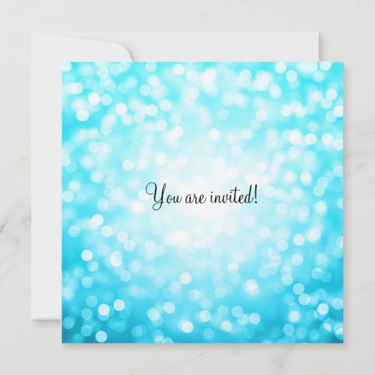 Invitation Elégant Baby shower Turquoise Parties scintillant (Dos)