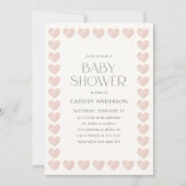 Invitation Élégant Baby shower Valentines de Coeur Rose (Devant)