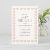 Invitation Élégant Baby shower Valentines de Coeur Rose (Debout devant)