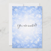 Invitation Elégant Baby shower Winter Wonderland Bleu (Dos)