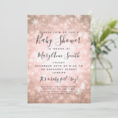 Invitation Élégant Baby shower Wonderland Winter Cuivre (Debout devant)