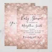 Invitation Élégant Baby shower Wonderland Winter Cuivre (Devant / Derrière)