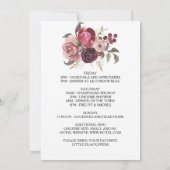 Invitation Élégant Bachelorette d'été de Bourgogne Week-end (Dos)