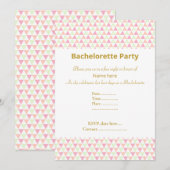 INVITATION ÉLÉGANT BACHELORETTE ROSE VERT BLANC (Devant / Derrière)