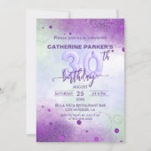Invitation Élégant Ballons à huile violette 30e Anniversaire (Devant)