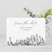 Invitation Élégant Baltimore moderne Enregistrer la date (Debout devant)