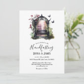 Invitation Elégant Banc Gothique Jardin Floral Handfasting (Debout devant)