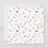 Invitation Élégant Baptême Bleu Rose Aquarelle Fleurs (Dos)