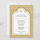 Invitation Élégant baptême catholique Marie et Jésus (Devant)