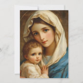 Invitation Élégant baptême catholique Marie Jésus Or (Dos)