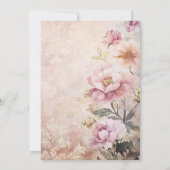 Invitation Élégant baptême Christening Rose Floral (Dos)