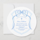 Invitation Élégant Baptême de crête de mât bleu clair (Devant)