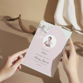 Invitation Élégant Baptême de la mâchoire rose pour la petite