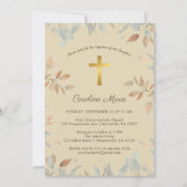 Invitation Élégant baptême floral (Devant)