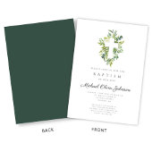 Invitation Élégant Baptême Religieux Croisé Botanique