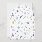 Invitation Élégant Baptême Script Dusty Fleur sauvage bleu (Dos)