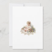 Invitation Élégant Baptême Vintage bébé fille (Dos)